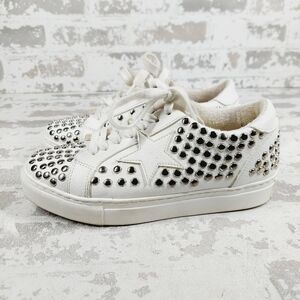 Steve Madden Phunky White Multi Fashion Round Toe Lace Up Studded Sneakers O257